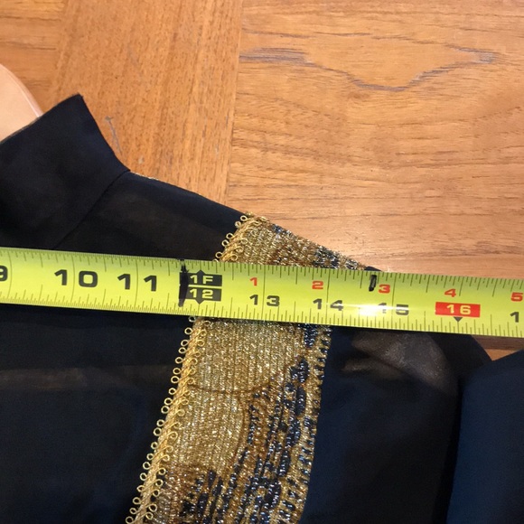 Vintage Maxi Byzantine Dress XS Velvet, Gold Lame’ & sheer balloon sleeves - Picture 11 of 16